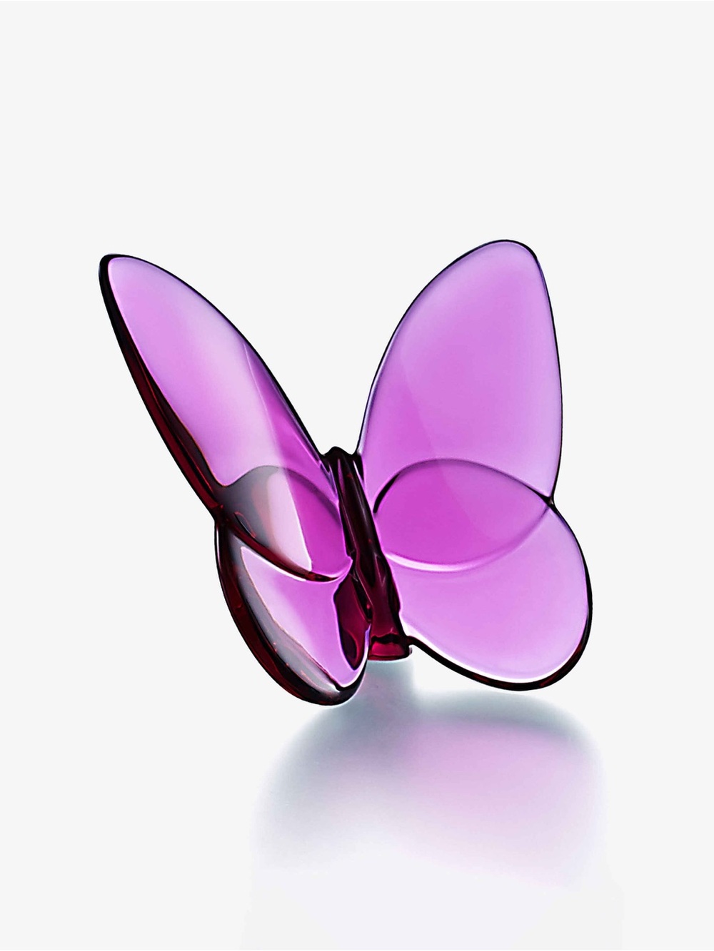 Baccarat Authentic Peony Purple Crystal Lucky Butterfly